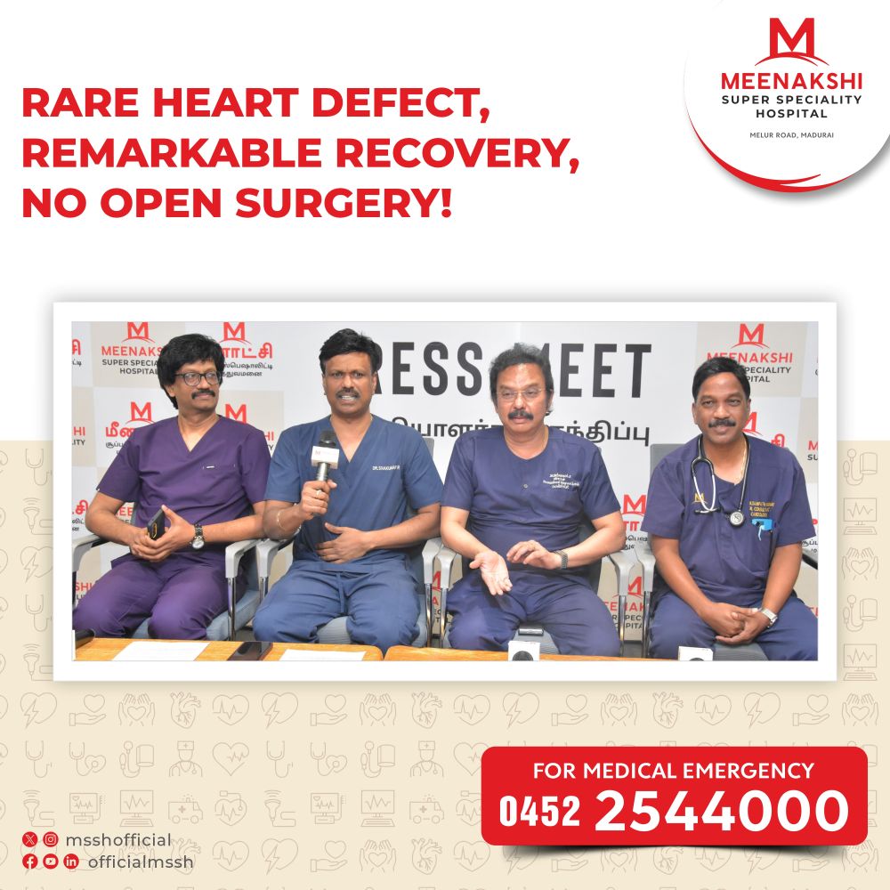 press-meet-meenakshi-super-speciality-hospital-treats-rare-congenital-heart-defect-in-64-year-old-farmer-with-minimally-invasive-procedure